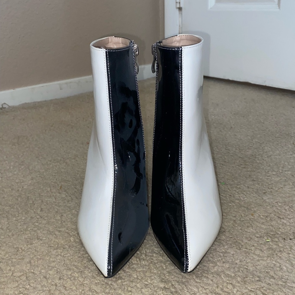 NEW Two Toned Pointed Toe Heeled Boots